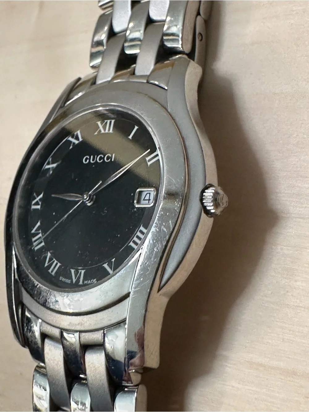 Gucci 5500M Women’s Black Dial Stainless Steel Watch